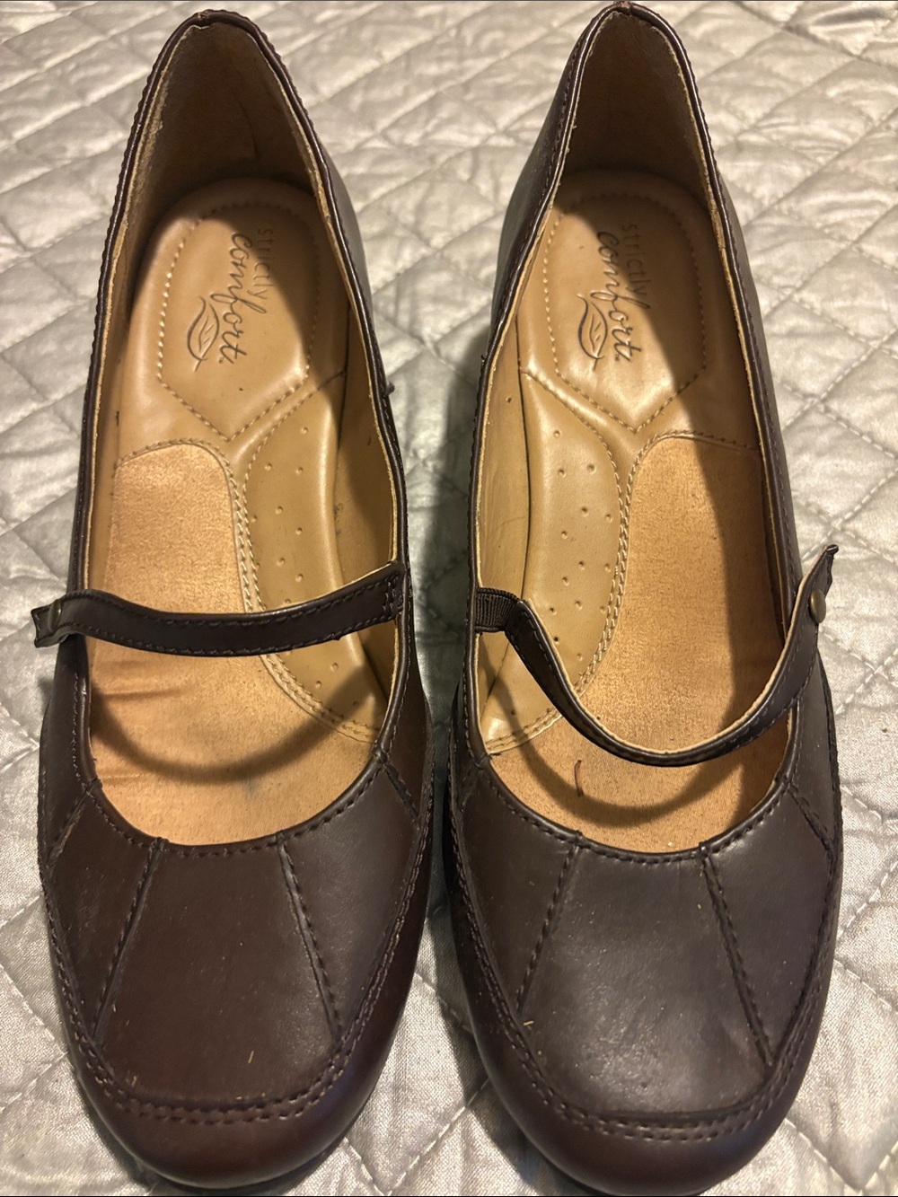 Women's Mary Jane Flats in Dark Brown - Comfort Collection
